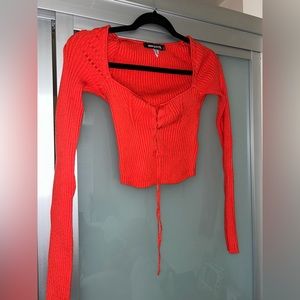 Red cropped sweater top - Urban Outfitters